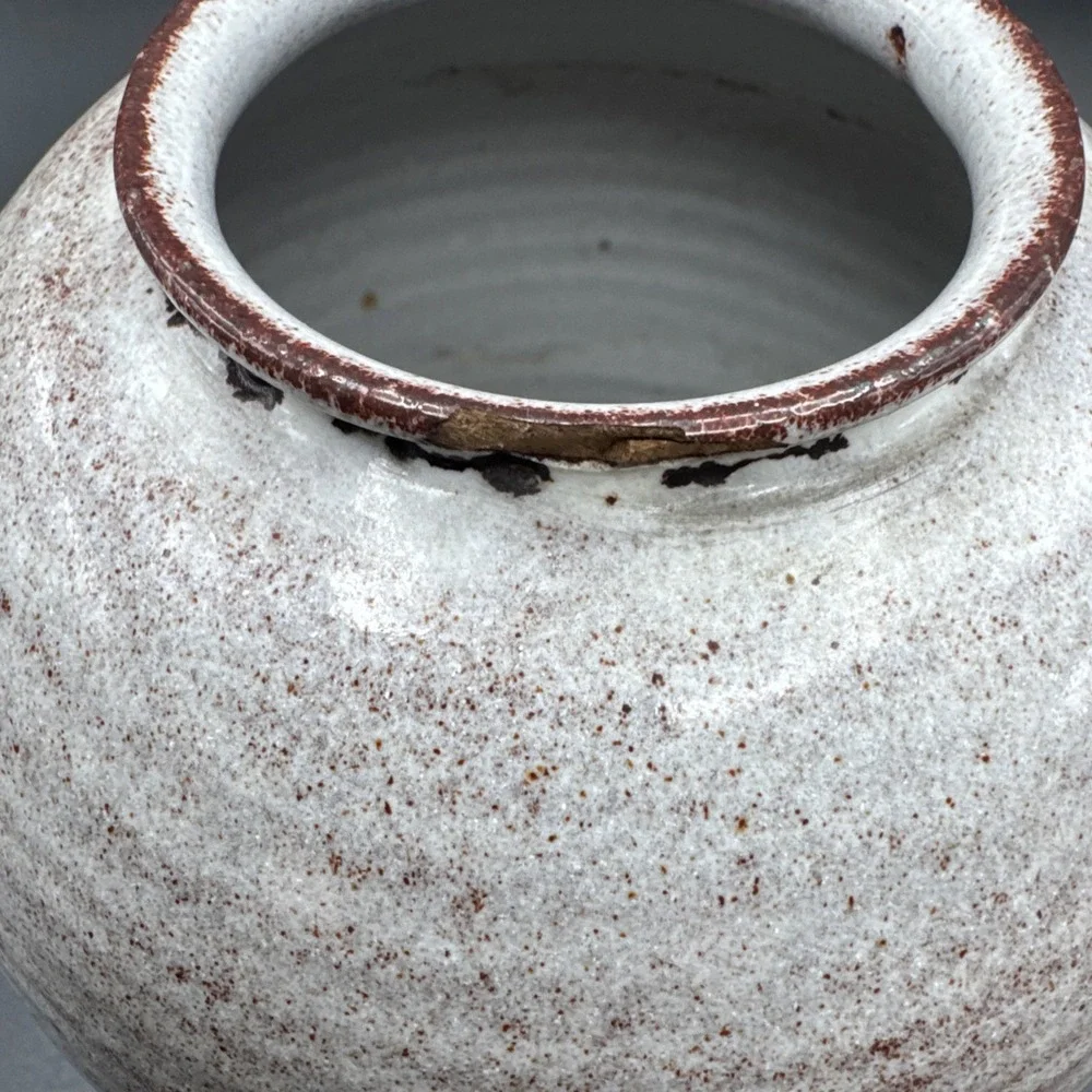 Westraven Art Pottery Vase Ribbed Gray Rust 913 Holland Midcentury‎ Modern Vtg